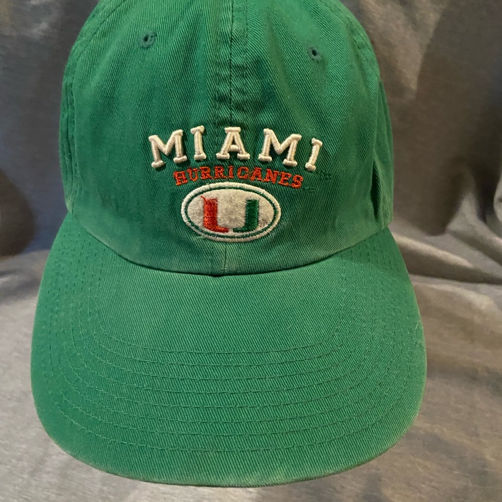 Vintage Men’s Miami Hurricanes Strapback Hat One Size Fits All Puma Green